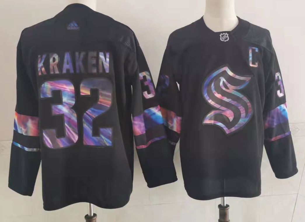 Men's Seattle Kraken Kraken #32 Black jersey